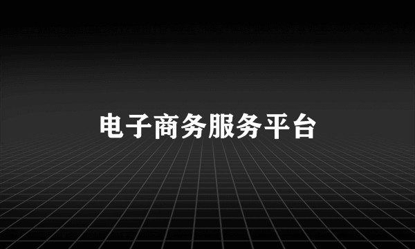 电子商务服务平台