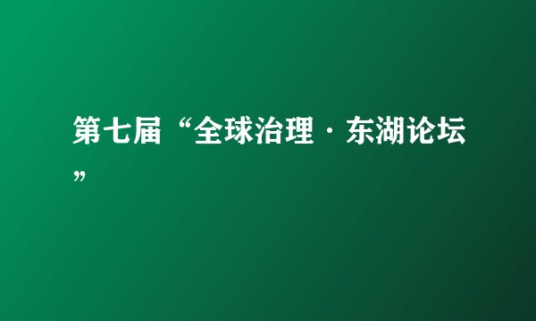 第七届“全球治理·东湖论坛”