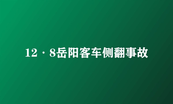 12·8岳阳客车侧翻事故