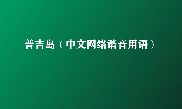 普吉岛（中文网络谐音用语）