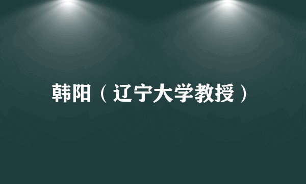 韩阳（辽宁大学教授）