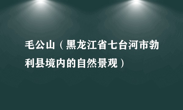 毛公山（黑龙江省七台河市勃利县境内的自然景观）