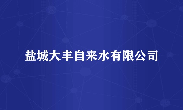 盐城大丰自来水有限公司