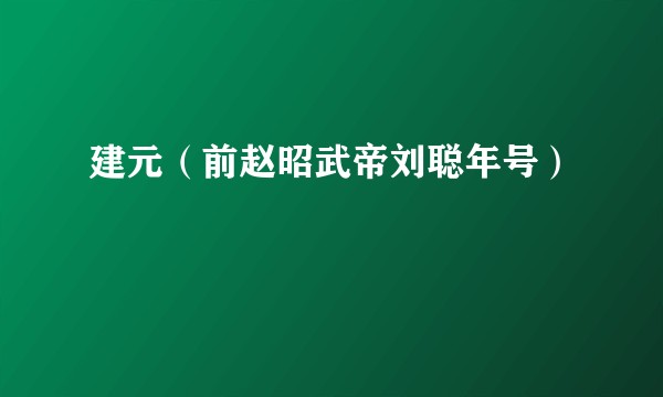 建元（前赵昭武帝刘聪年号）