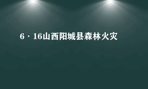 6·16山西阳城县森林火灾