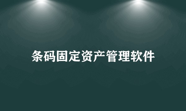 条码固定资产管理软件