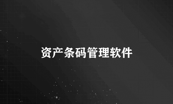 资产条码管理软件