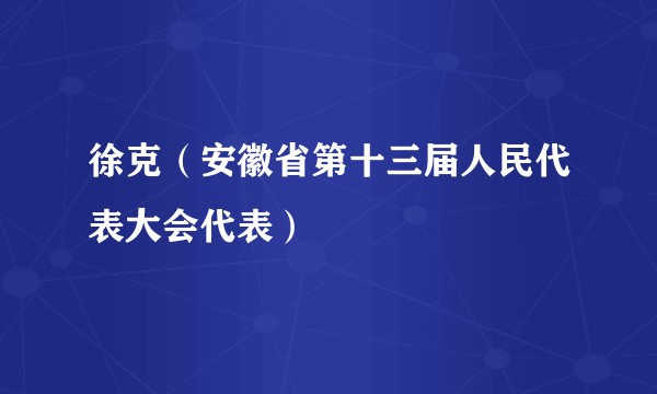 徐克（安徽省第十三届人民代表大会代表）