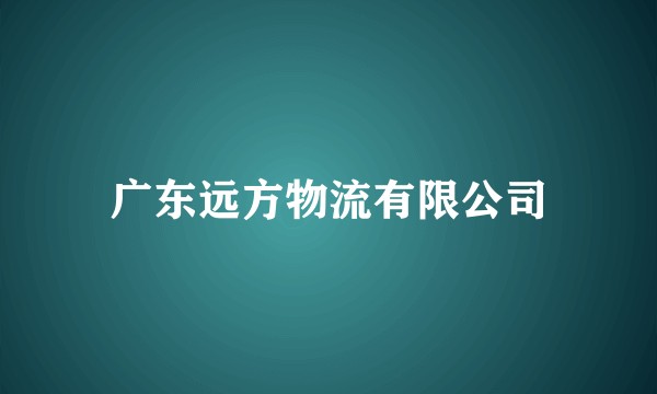 广东远方物流有限公司