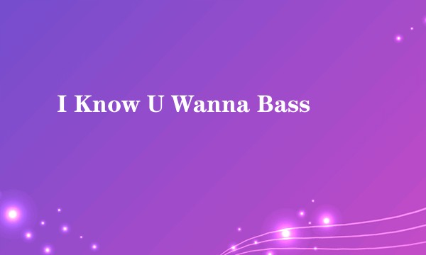I Know U Wanna Bass