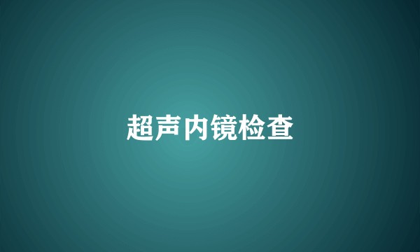 超声内镜检查