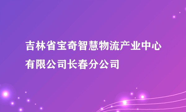 吉林省宝奇智慧物流产业中心有限公司长春分公司