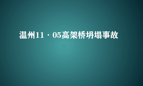 温州11·05高架桥坍塌事故