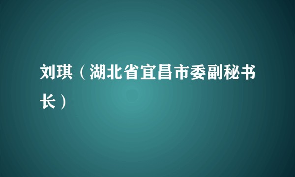 刘琪（湖北省宜昌市委副秘书长）