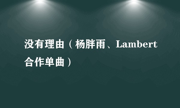 没有理由（杨胖雨、Lambert合作单曲）