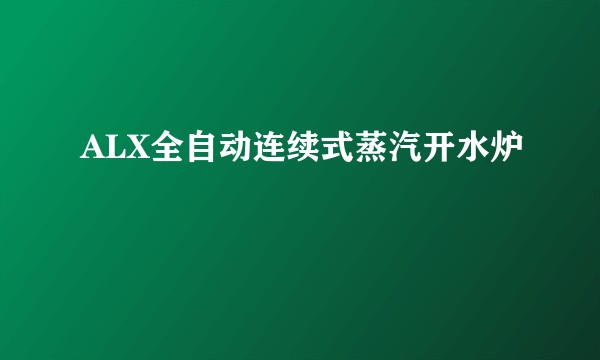 ALX全自动连续式蒸汽开水炉