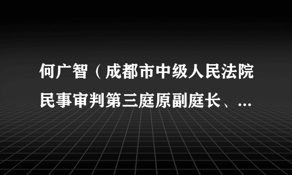 何广智（成都市中级人民法院民事审判第三庭原副庭长、审判员）