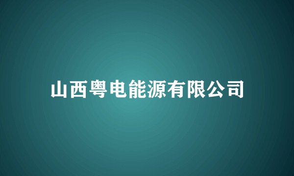 山西粤电能源有限公司