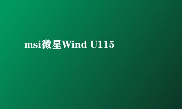 msi微星Wind U115