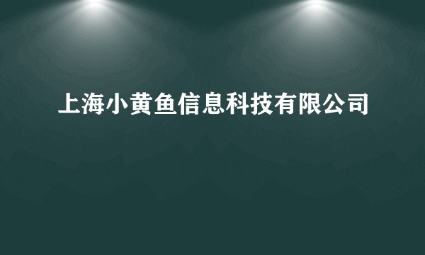 上海小黄鱼信息科技有限公司