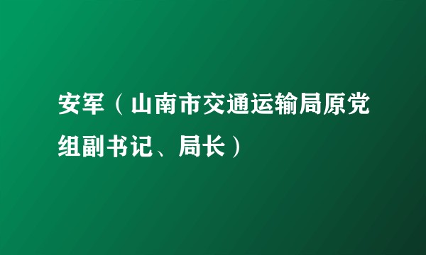 安军（山南市交通运输局原党组副书记、局长）