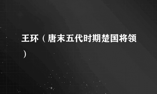 王环（唐末五代时期楚国将领）
