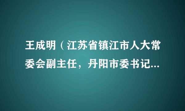 王成明（江苏省镇江市人大常委会副主任，丹阳市委书记、一级调研员）