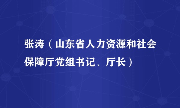 张涛（山东省人力资源和社会保障厅党组书记、厅长）