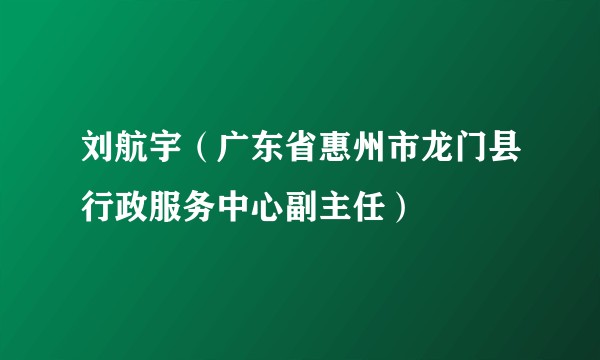 刘航宇（广东省惠州市龙门县行政服务中心副主任）