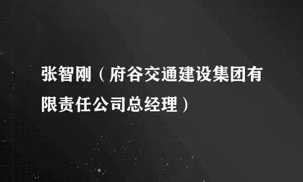 张智刚（府谷交通建设集团有限责任公司总经理）