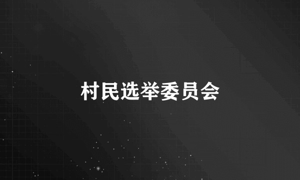 村民选举委员会