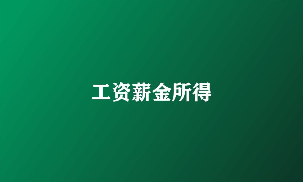 工资薪金所得