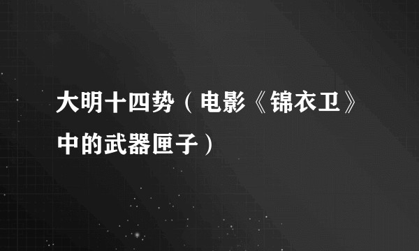 大明十四势（电影《锦衣卫》中的武器匣子）