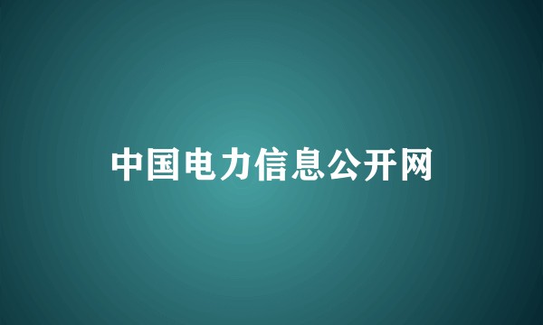 中国电力信息公开网