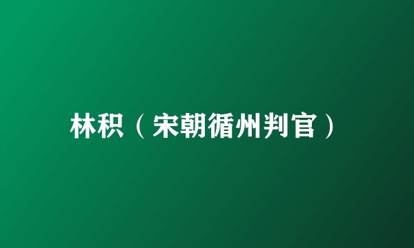 林积（宋朝循州判官）