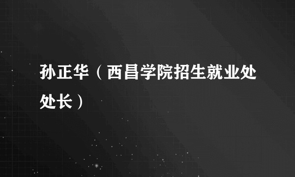 孙正华（西昌学院招生就业处处长）