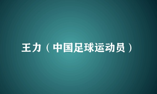 王力（中国足球运动员）