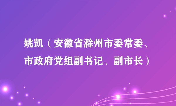 姚凯（安徽省滁州市委常委、市政府党组副书记、副市长）