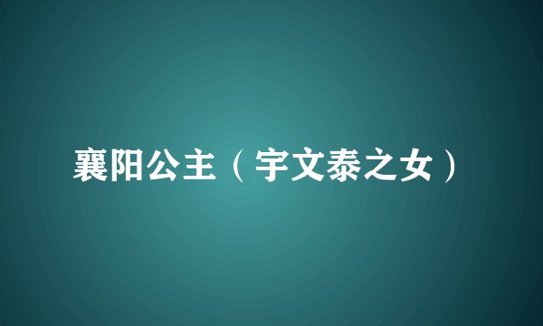 襄阳公主（宇文泰之女）