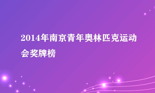 2014年南京青年奥林匹克运动会奖牌榜