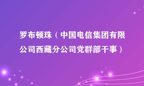 罗布顿珠（中国电信集团有限公司西藏分公司党群部干事）