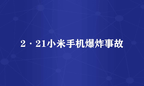 2·21小米手机爆炸事故