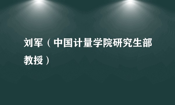 刘军（中国计量学院研究生部教授）