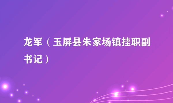 龙军（玉屏县朱家场镇挂职副书记）
