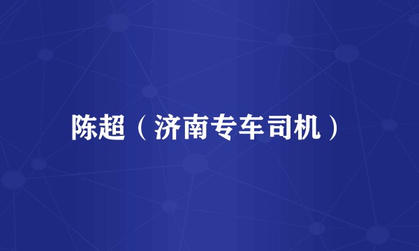 陈超（济南专车司机）