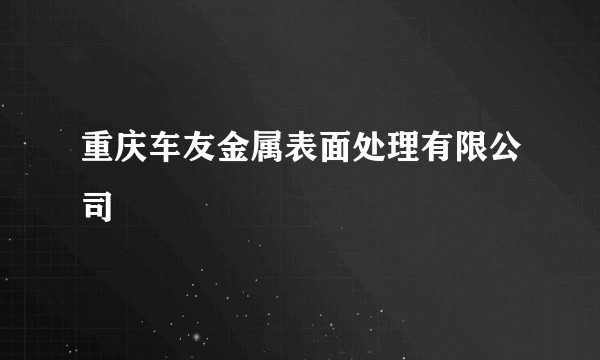 重庆车友金属表面处理有限公司