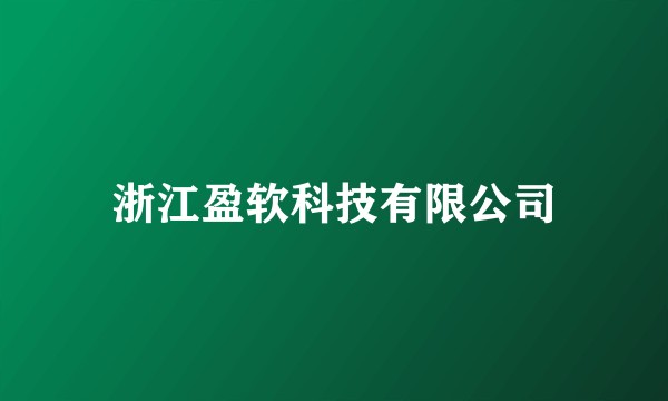 浙江盈软科技有限公司