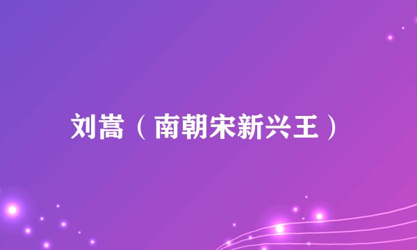 刘嵩（南朝宋新兴王）