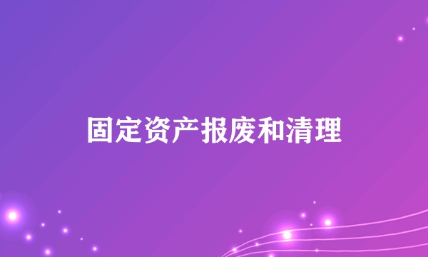 固定资产报废和清理