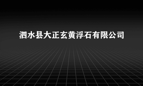 泗水县大正玄黄浮石有限公司